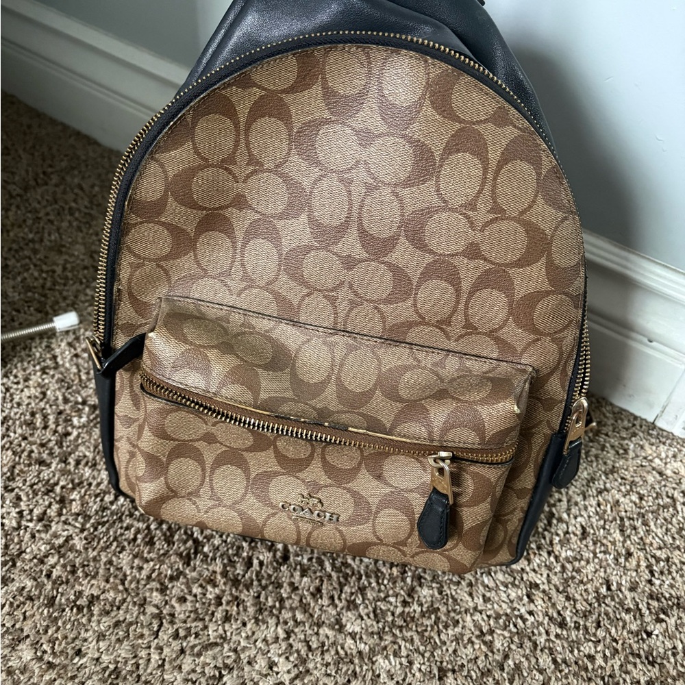 Coach Brown and Black Backpack